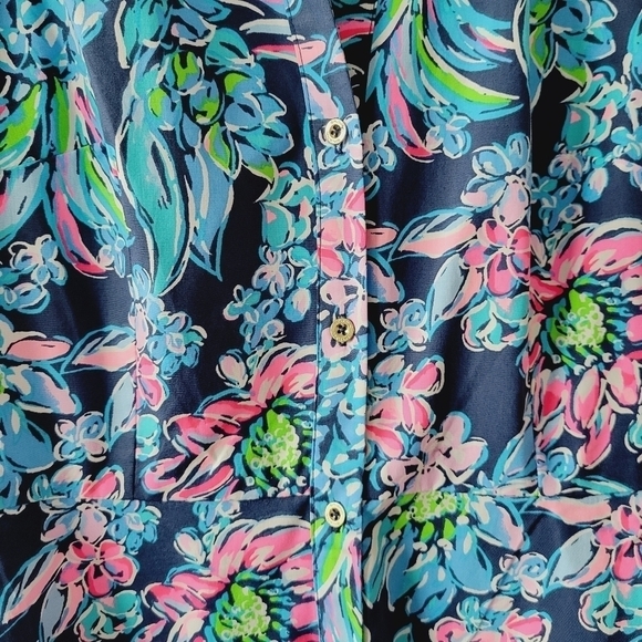 Lilly Pulitzer Mira Shirt Dress in High Tide Navy - Picture 6 of 15